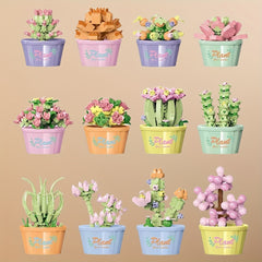 12pcs Flower Building Set Small Particle Blocks