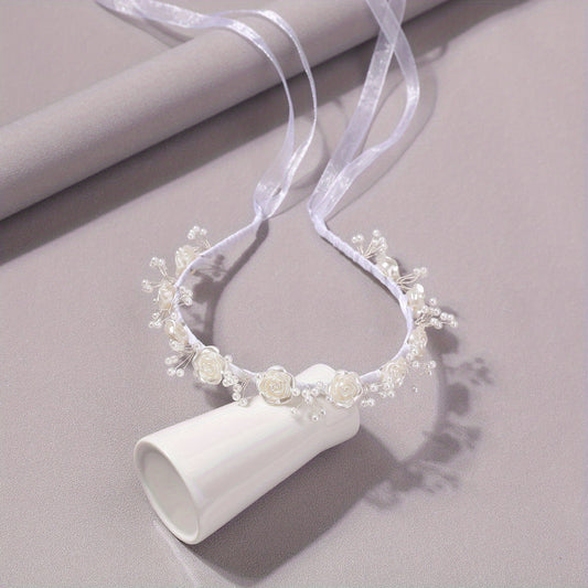 Flower Headband Bridal Head Piece Ribbon Head Band Hair Accessories