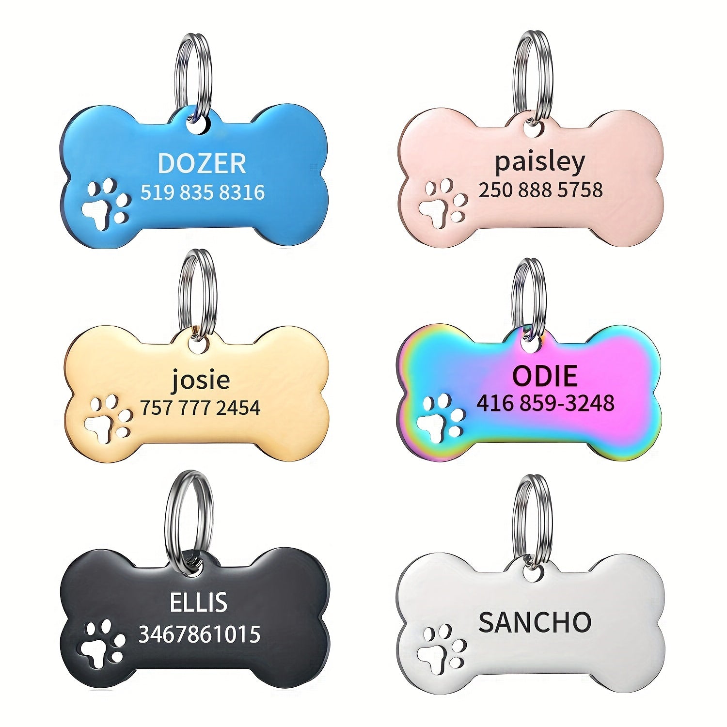 Engraved Dog Tag with Name and Phone - Custom Pet ID