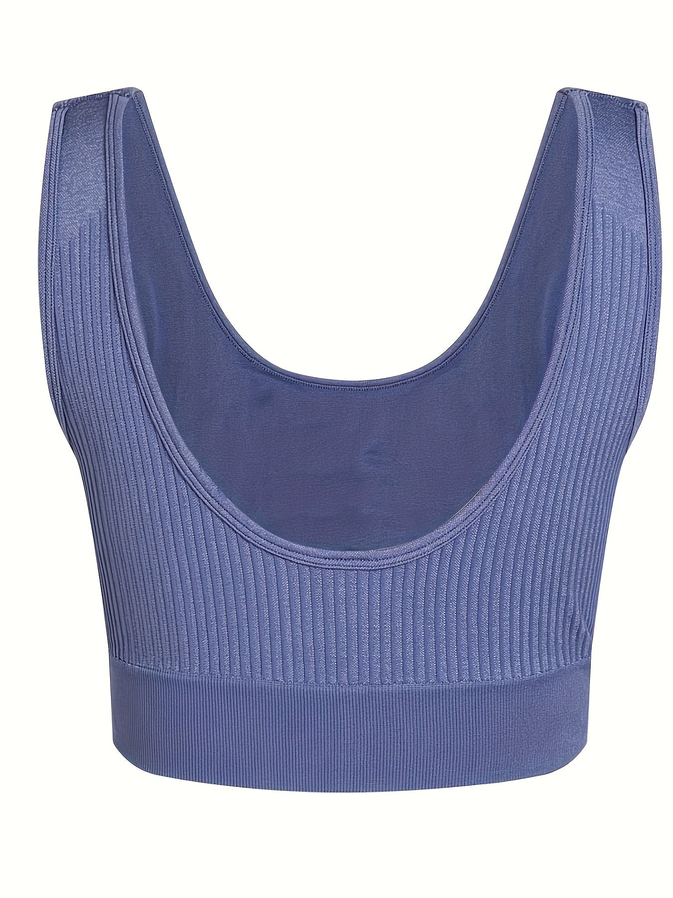 Plus Size Ribbed High Stretch Sports Bra