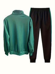 Men's 2 Piece Casual Jacket and Sweatpants Set for Spring Autumn