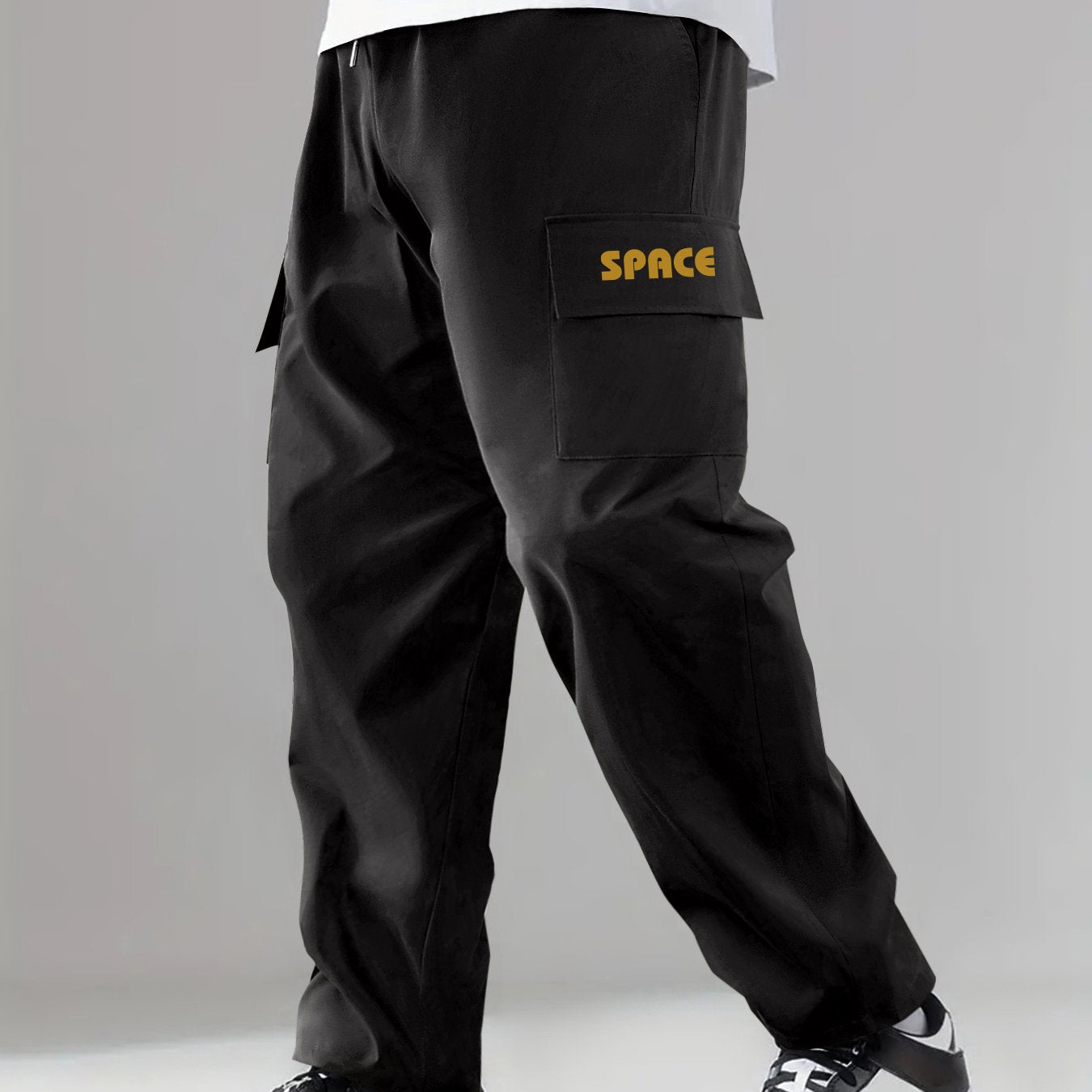 Cargo Pants Men's Flap Pocket Trousers Loose Casual Outdoor Pants