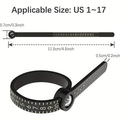 Reusable Ring Sizer Measuring Tool Jewelry Sizing Gauge 17 Rings Size