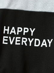 Boy's HAPPY EVERY Print 2pcs Sweatshirt & Sweatpants Set