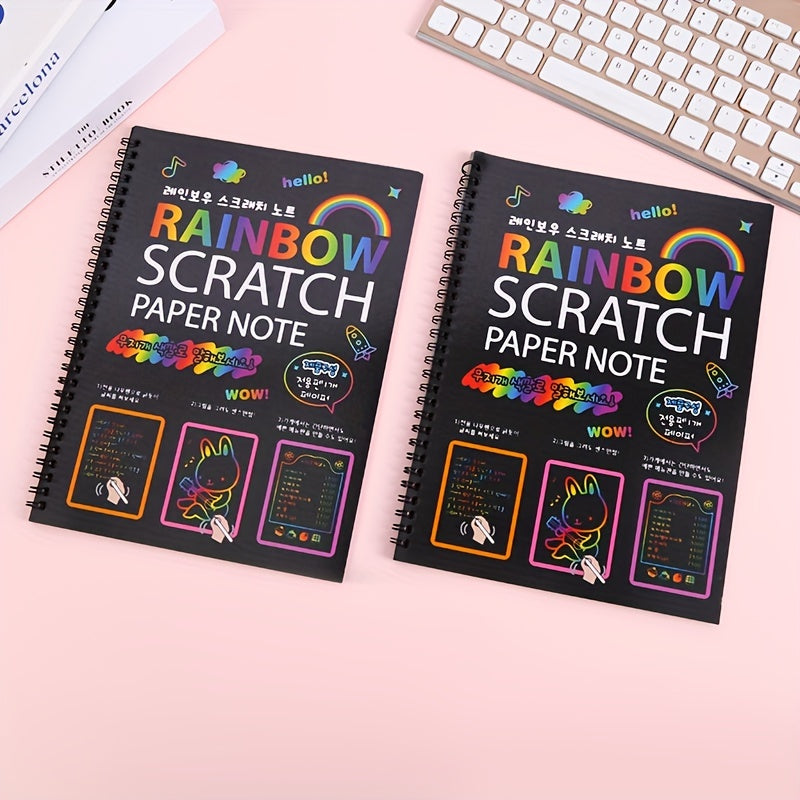 10pcs Scratch Painting Coloring Book Large Size