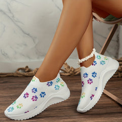 Women's Lightweight Slip On Woven Sneakers Soft Sole Casual Outdoor Shoes