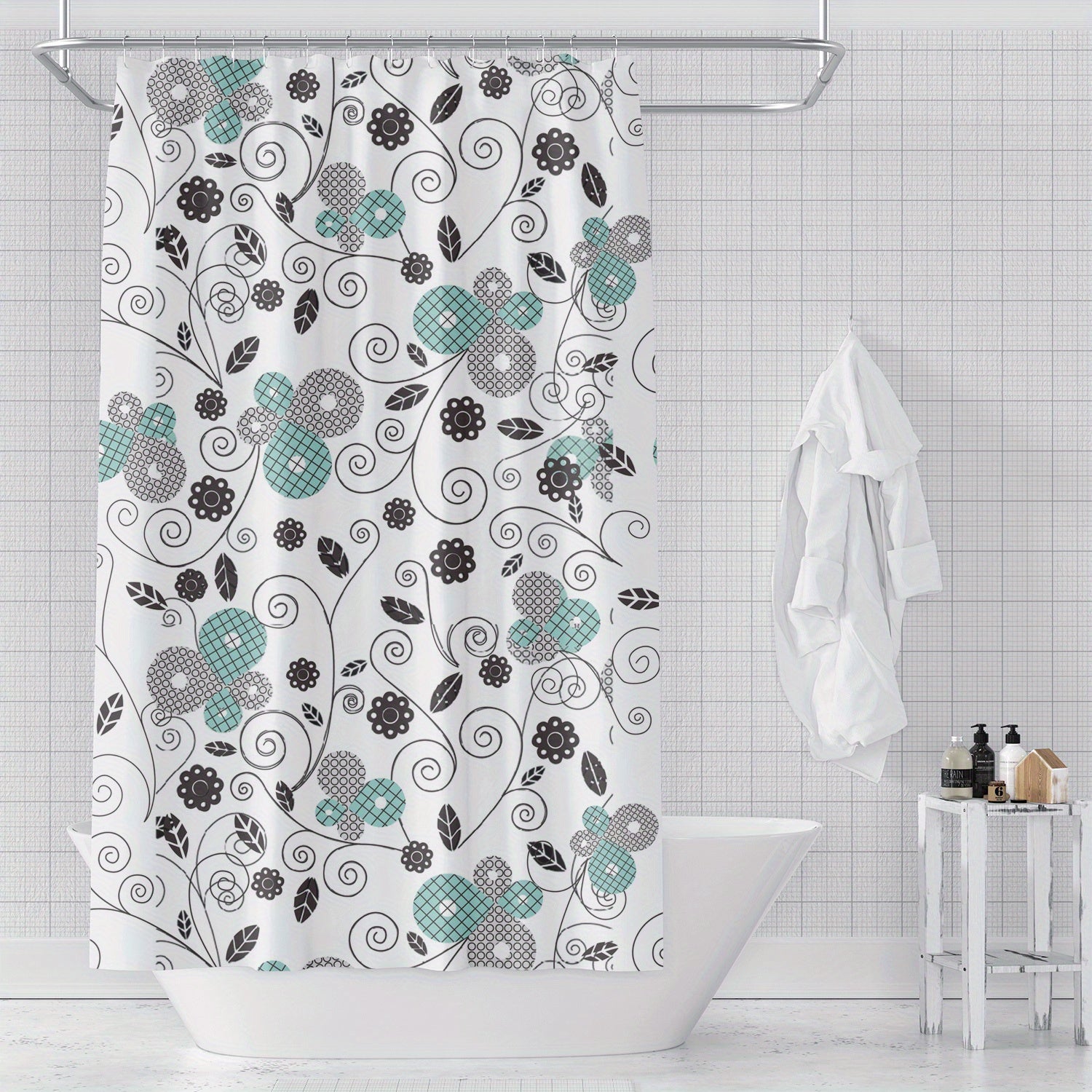 Waterproof Butterfly Shower Curtain, Mildew-Proof Fabric for Bathroom Decor