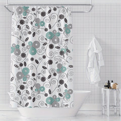 Waterproof Butterfly Shower Curtain, Mildew-Proof Fabric for Bathroom Decor