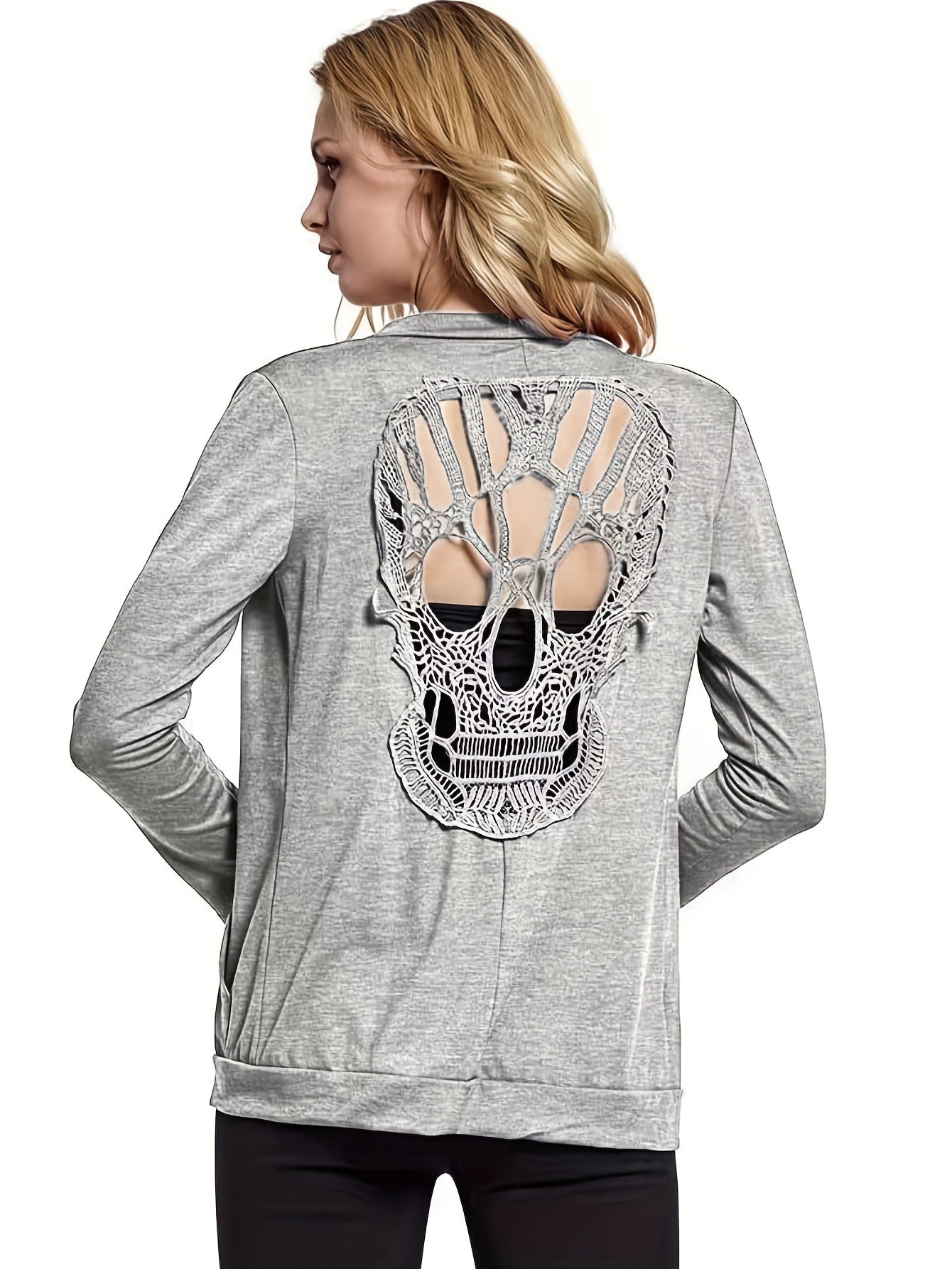 Skull Cardigan Goth Long Sleeve Spring Fall Women's Clothing