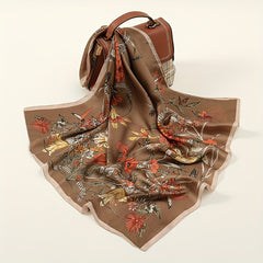 Vintage Flower Print Bandana Boho Neckerchief Small Square Scarf Women