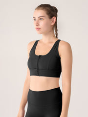 Zipper Gathered Fitness Sports Bra Women's Lingerie