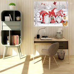 Christmas Red Gnome Canvas Painting Wall Art 30X40cm