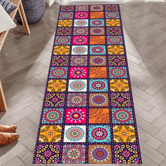 Boho Abstract Runner Mat Non Slip Washable Stair Kitchen Rug