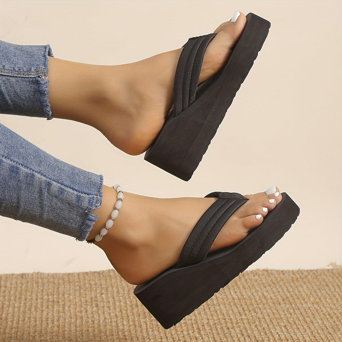 Women's Wedge Flip Flops Lightweight Platform Sandals