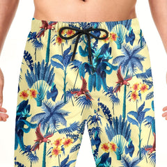 Tropical Forest Birds and Plants Shorts with Pockets