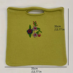 Flower Embroidery Crochet Bag Knitted Handbags Large Shopping Bag