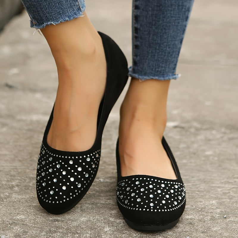 Women's Rhinestone Loafer Slip On Shoes