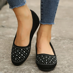 Women's Rhinestone Loafer Slip On Shoes