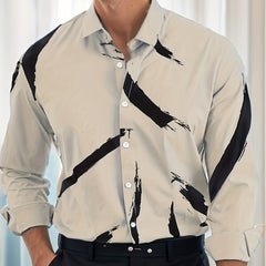 Casual Men s Shirt Turn Down Collar Long Sleeves Regular Fit