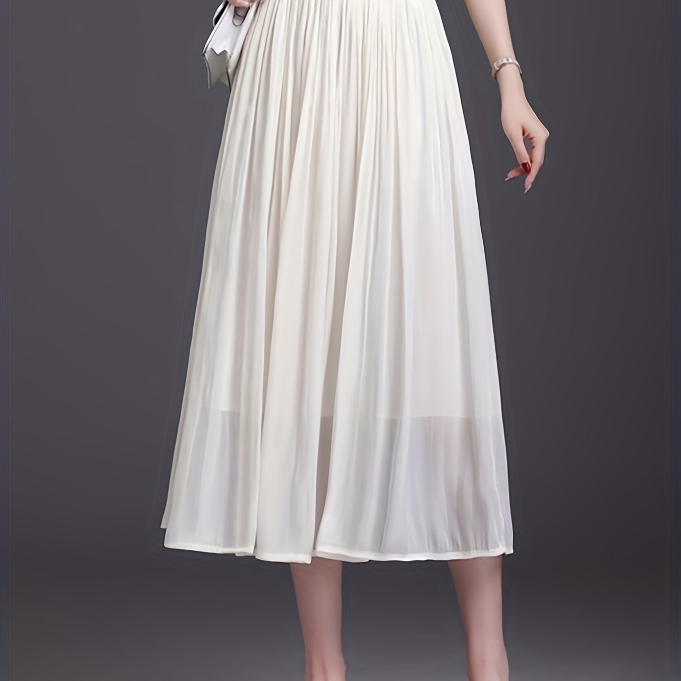 Pleated Elastic Waist Skirt for Women Spring & Summer
