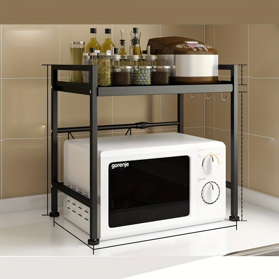 Adjustable Microwave Oven Rack Double Layer Pot Rack