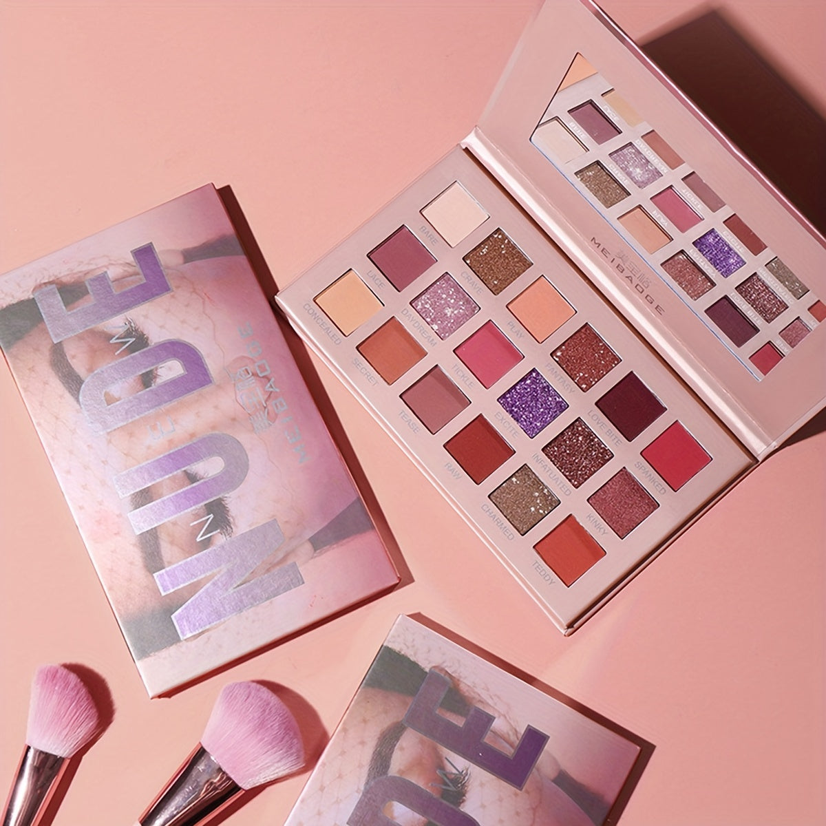 Desert Rose Eyeshadow Palette - Brown Pink Purple Tone Matte Pearly Finish