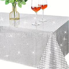 2pcs 33.02x177.8cm Silvery Glitter Disco Party Table Runner Mirror Sequin
