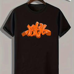 Graffiti Style Pattern Print Men's Sports T shirt Graphic Tee