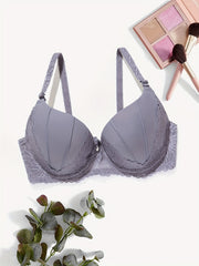 Lace Push Up Bra with Bow Tie