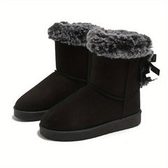 Warm Snow Boots With Bowknot Decoration Soft And Comfortable