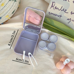 Travel Lens Case Box Mirror Tweezers Remover Tool Solution Bottle
