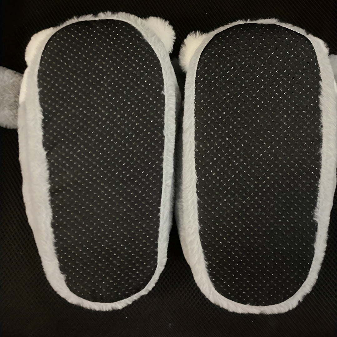Rabbit Plush Slip-On Slippers Cozy Warm Indoor Shoes Women's Fluffy Novelty