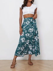 Floral Print Tie Waist Skirt for Spring & Summer