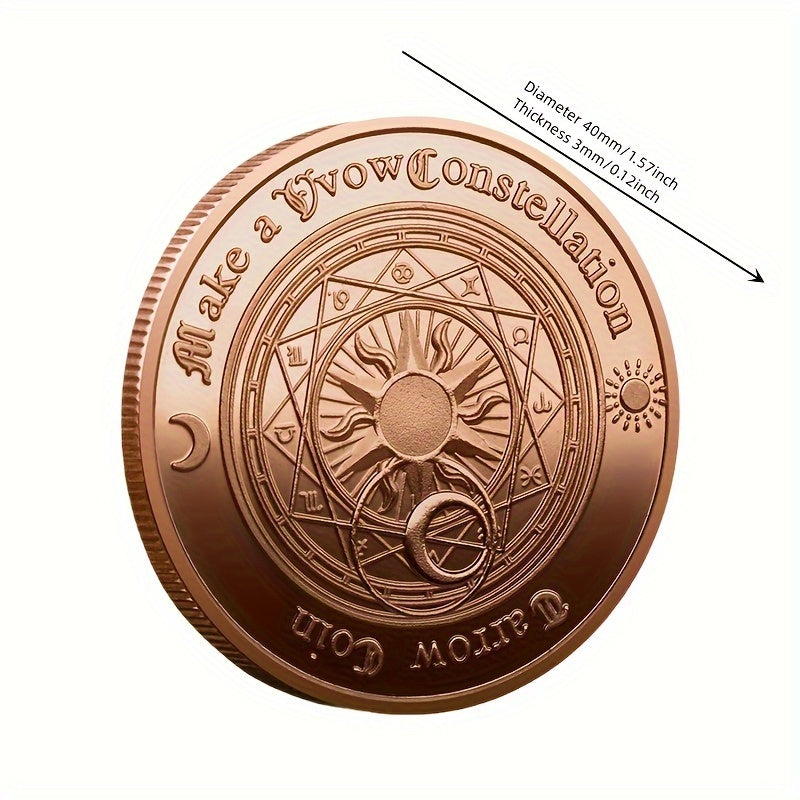 1pc Tarot Wish Coin Zodiac Lucky Coin Christmas Halloween Year's Gift