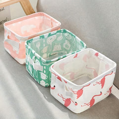 Small Desktop Storage Basket Organizer Box Cosmetic Book Stationery