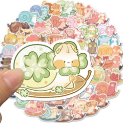 50pcs Adorable Dessert Snail Waterproof Stickers for Decorating