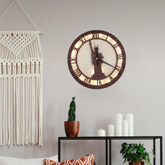Voice Control Goddess Shape Wooden Clock LED Retro Wood Decor