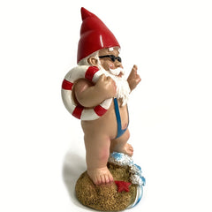 Funny Garden Swimming Ring Gnome Resin Statue Indoor Home Decor Crafts