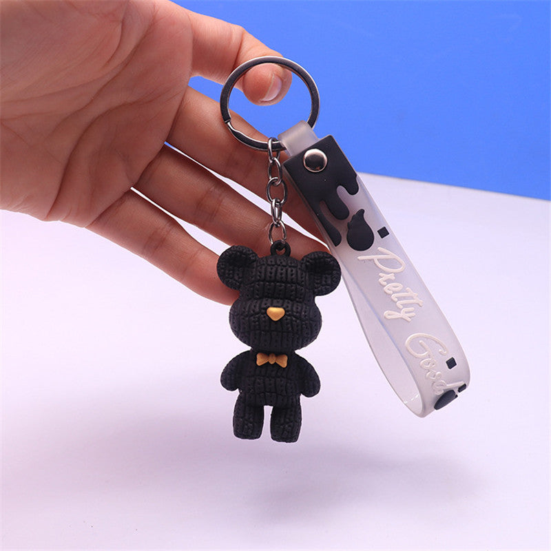 6pcs Multicolor 3D Bear Key Chain for Backpack