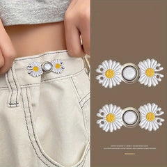 2 Pairs Jeans Dress Buttons Pants Clip Waist Tightener DIY Sewing Buckle