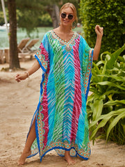 African Ethnic Print Boho Cover Up Dress