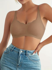 Solid Wireless Push Up Bra - Comfy & Breathable Women's Lingerie
