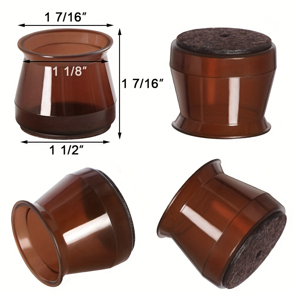 12pcs Felt Silicone Chair Foot Cover Protective Cover Mute Wear-resistant