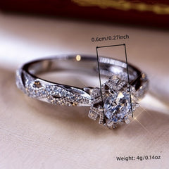 Alloy Engagement Rings Zircon Rings Girls Jewelry