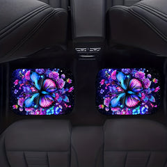 4pcs Abstract Butterfly Car Floor Mat Water absorbent Non slip Stain resistant
