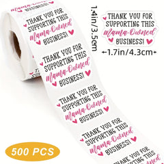 500pcs Thank You Stickers for Small Businesses Packaging