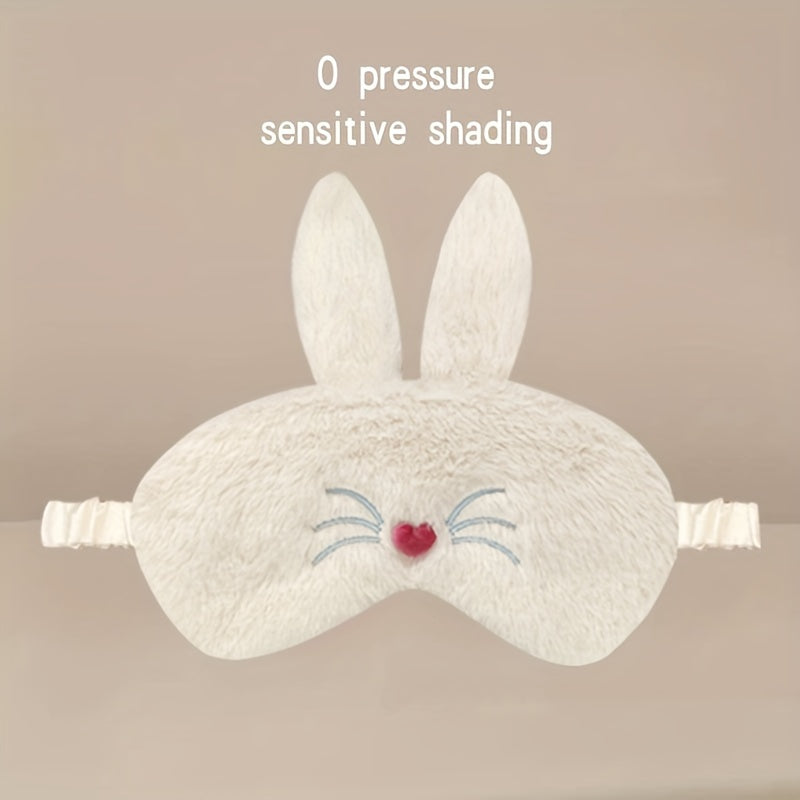 Cute Rabbit Ears Plush Eye Mask for Travel Rest