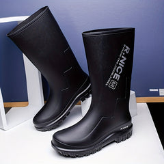 Men High Top Rain Boots Wear resistant Waterproof Non slip Galoshes