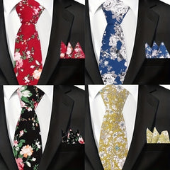 Men's Printed Fabric Tie Pocket Towel Set