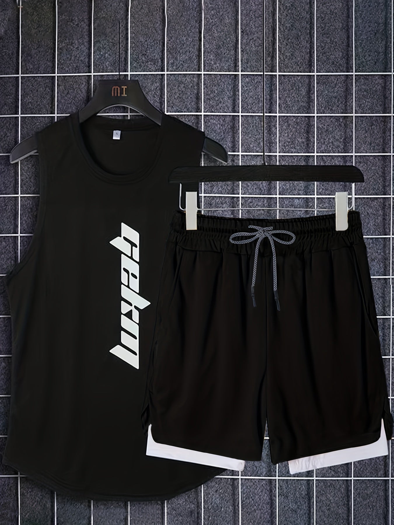 Men's 2 Piece Outfit Tanktop and Basketball Shorts Set